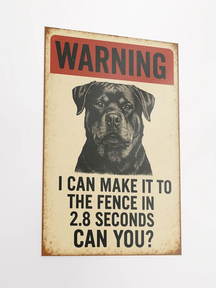 Rottweiler Rottweiler - Warning I Can Make It To The Fence In 2.8 Seconds... Can You? product image (4)