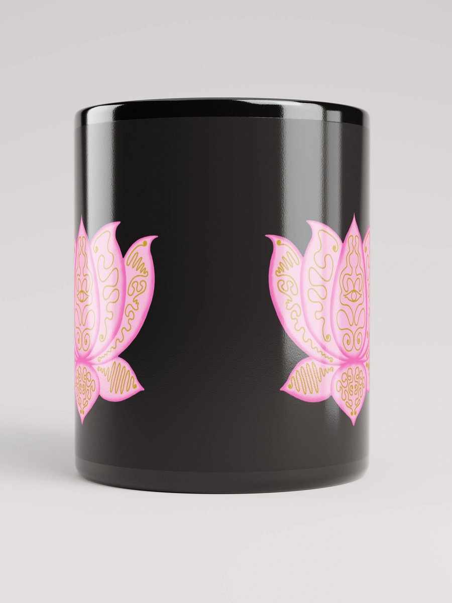 Lotus Elegance Black Glossy Mug product image (10)