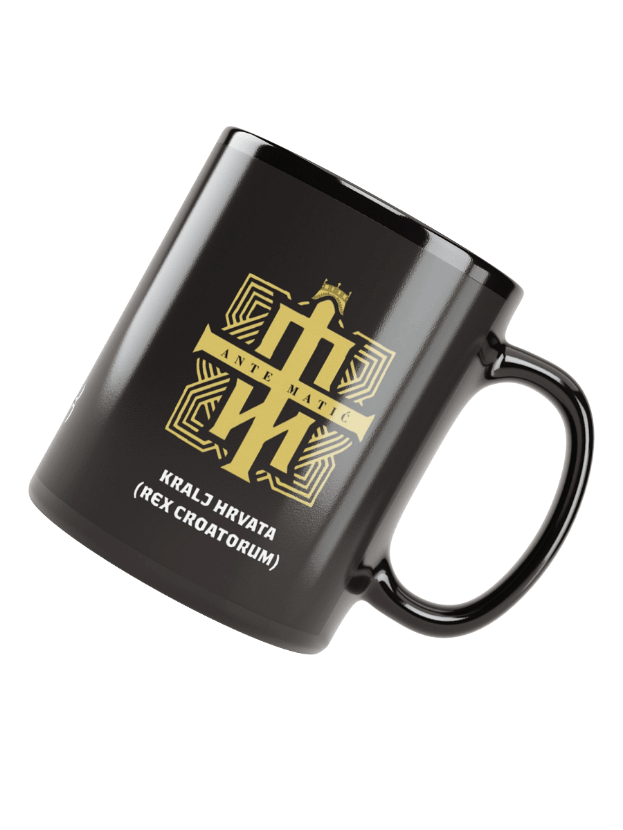 Royal Croatian Emblem Black Glossy Mug Ante Matić Rex croatorum product image (4)