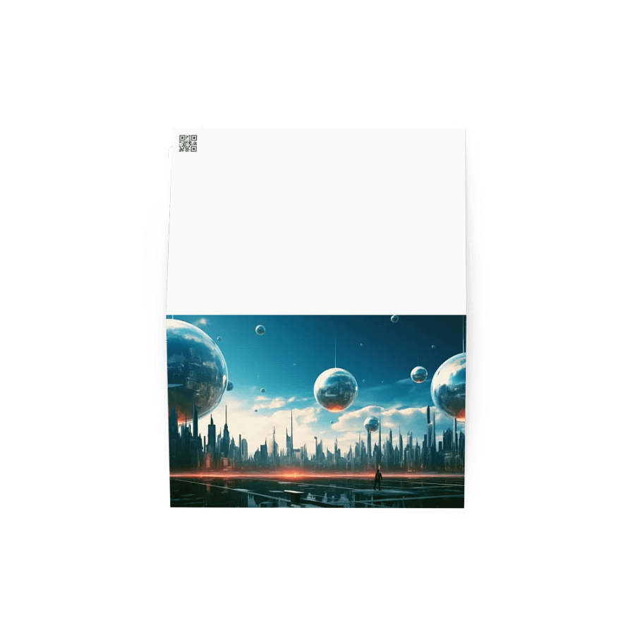 City of Reflections: A Vision Beyond Time Blank Greeting Card product image (2)