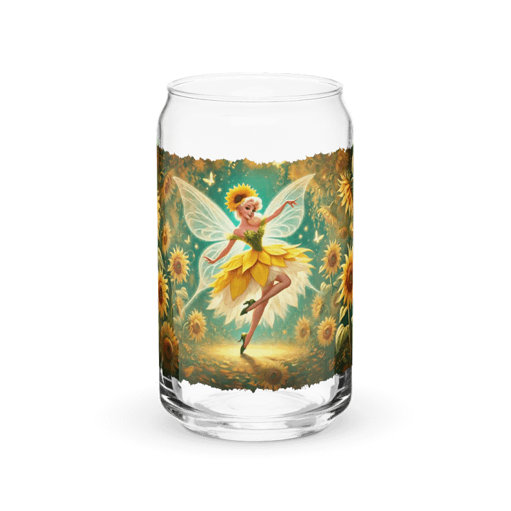 Sunflower Fairy Enchanting Glass with Optional Lid and Straw product image (1)