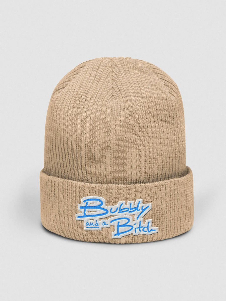 Bubbly and a B*tch (aqua bubble design) embroidered organic beanie product image (16)