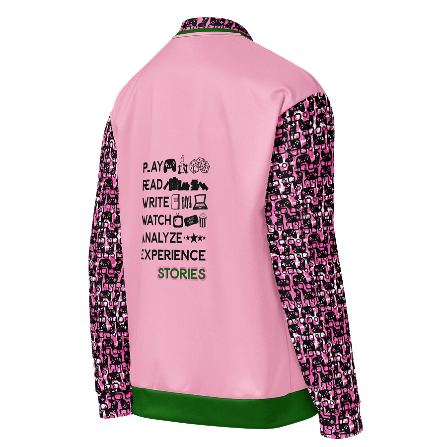 Experience Stories Unisex Bomber Jacket (Pink, Green, and Black) product image (4)