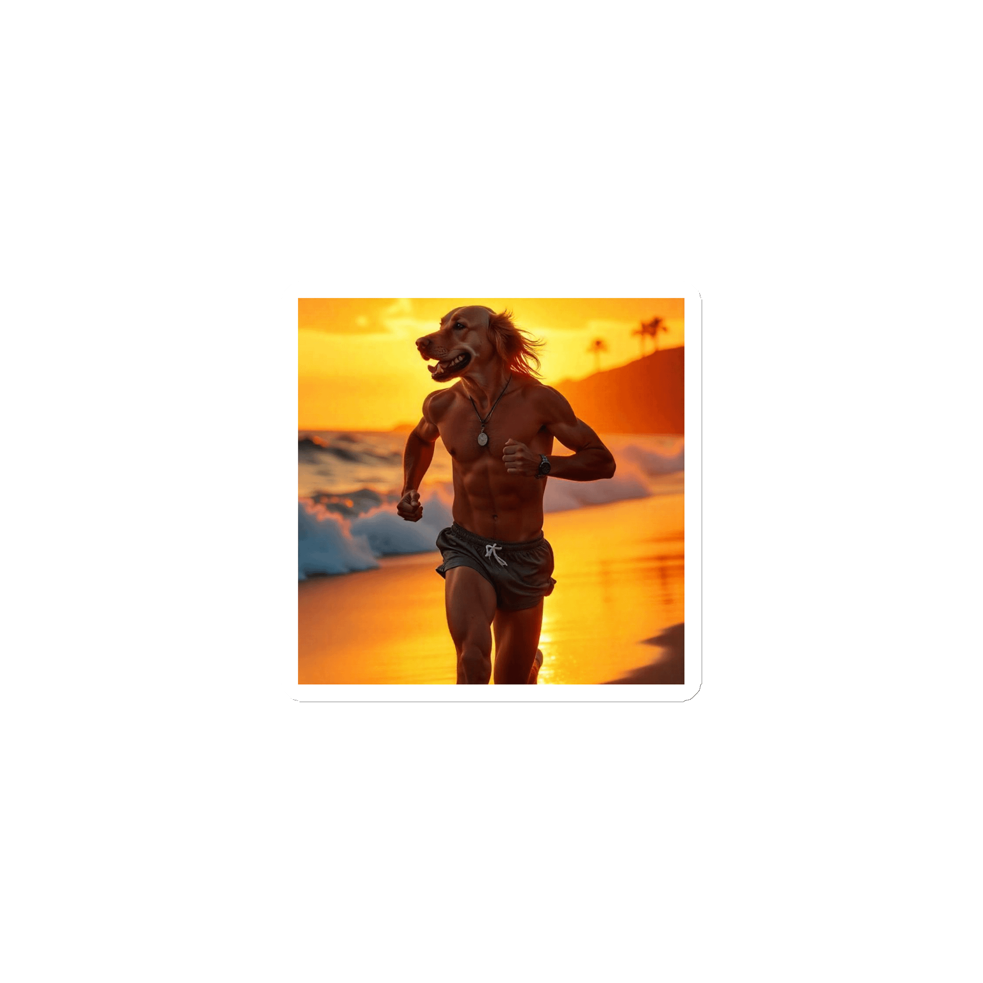 Golden Retriever goes for a jog magnet product image (1)