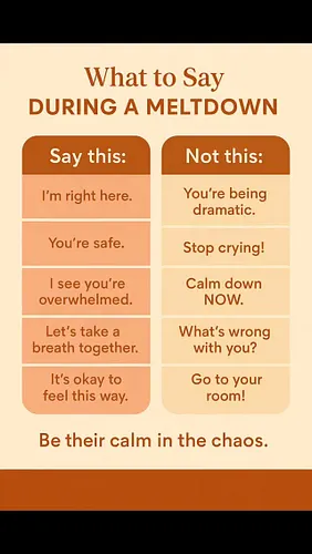 When a meltdown hits, your child isn’t giving you a hard time—they’re having a hard time.
Their brain is overwhelmed. Their b...
