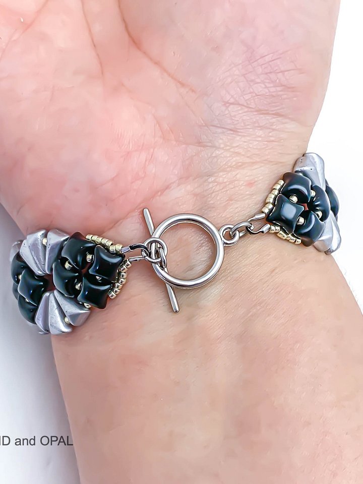 Vexolo WibeDuo Beaded Bracelet - Silver, black product image (2)