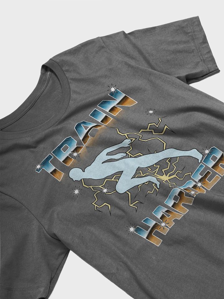 Train Harder Runner Bolted Motivation T-Shirt product image (18)