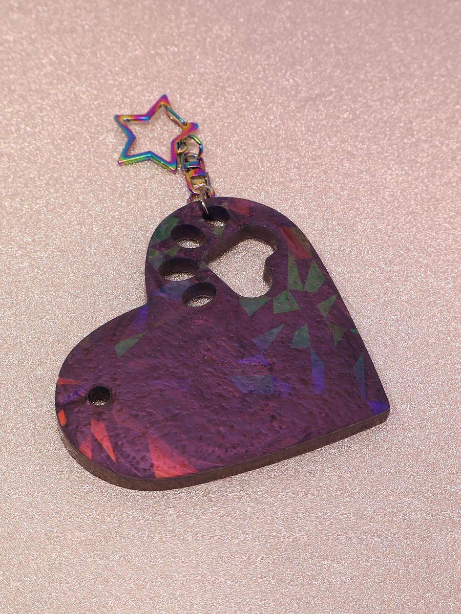 Holo Heart with Paw Keychain product image (2)
