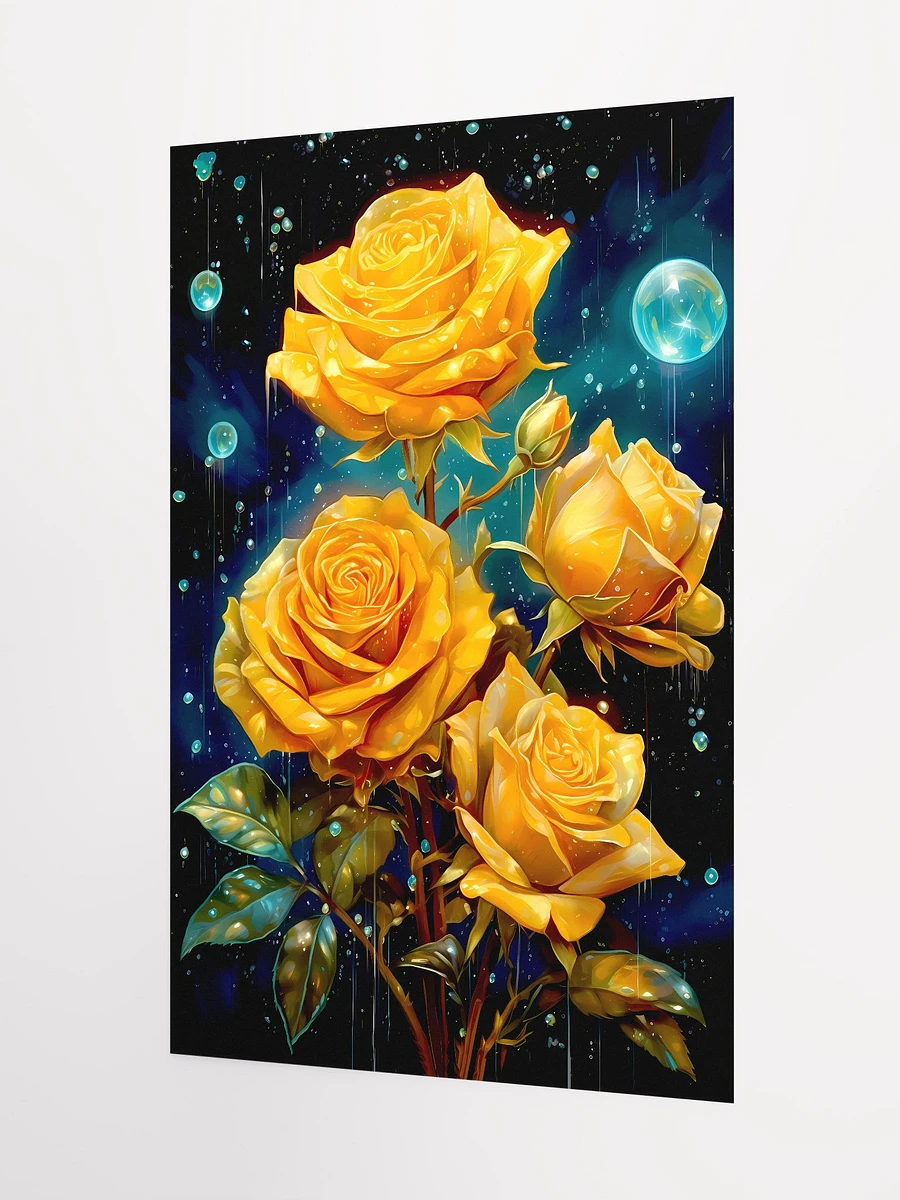 Stellar Gold: Majestic Roses Among the Stars Art Print Matte Poster product image (5)