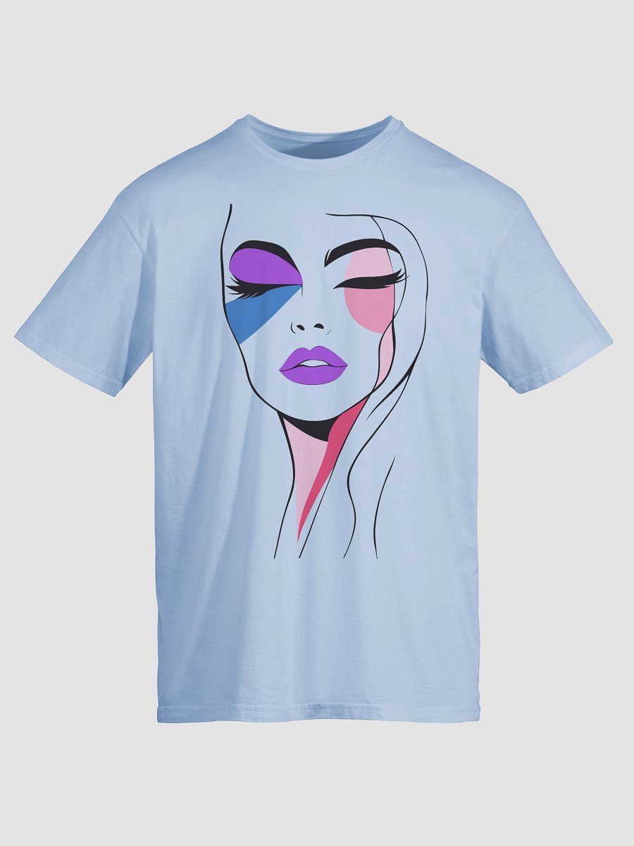 Minimalist Female Face Line Art T-Shirt – Modern Abstract Woman Drawing Tee product image (5)
