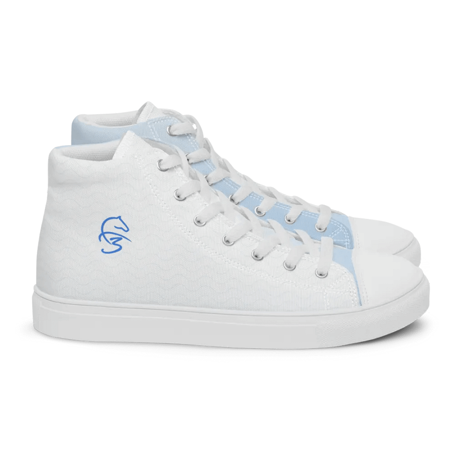 F3 Horse Logo Women's High Neck Canvas Shoes (Sky Blue) product image (2)