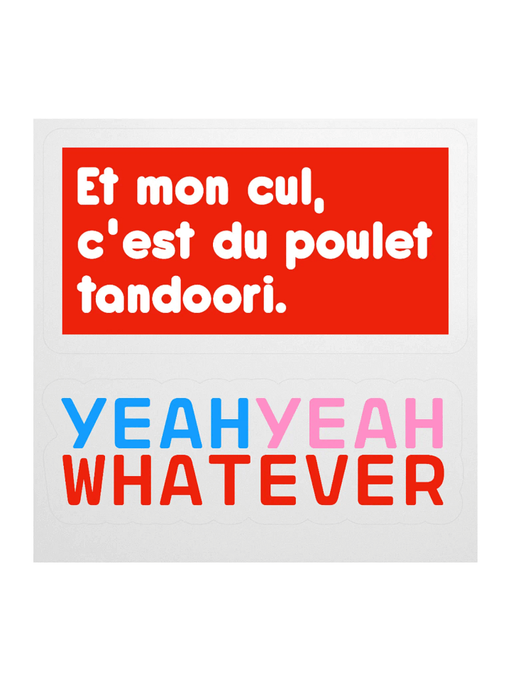 Poulet tandoori yeah yeah whatever • French fatigue combo stickers set product image (1)