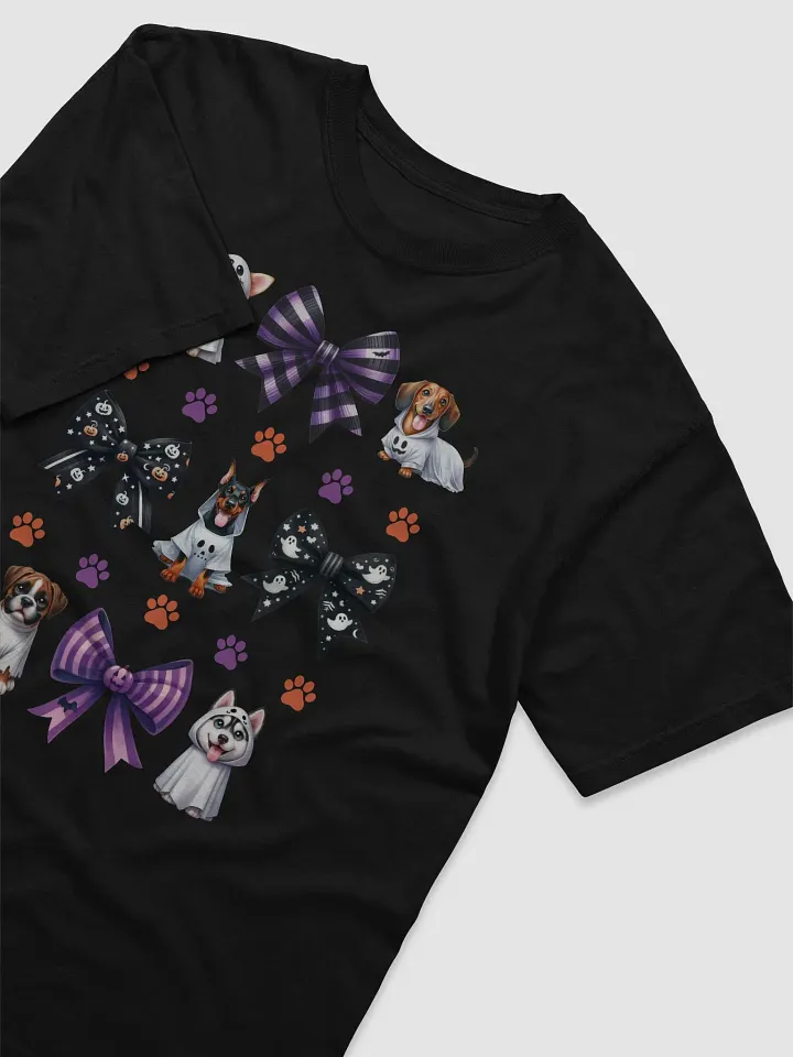 Cute Halloween Dog Ghosts and Bows T-Shirt Design2 product image (1)