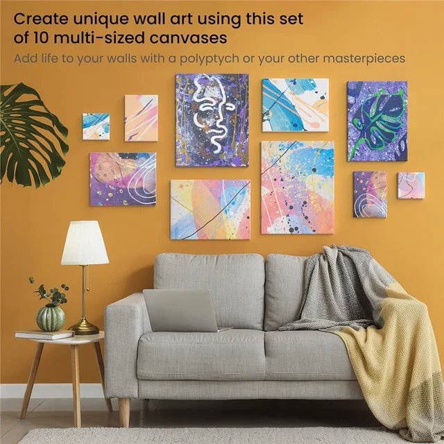Pack of 4 White Blank Square Artist Canvas Wooden Board Frame product image (5)