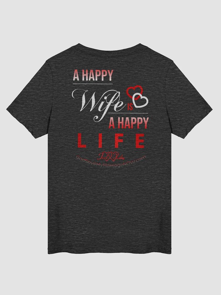 Perfect Awesome Husband & A Happy Wife is a Happy Life V-Neck Tee product image (2)