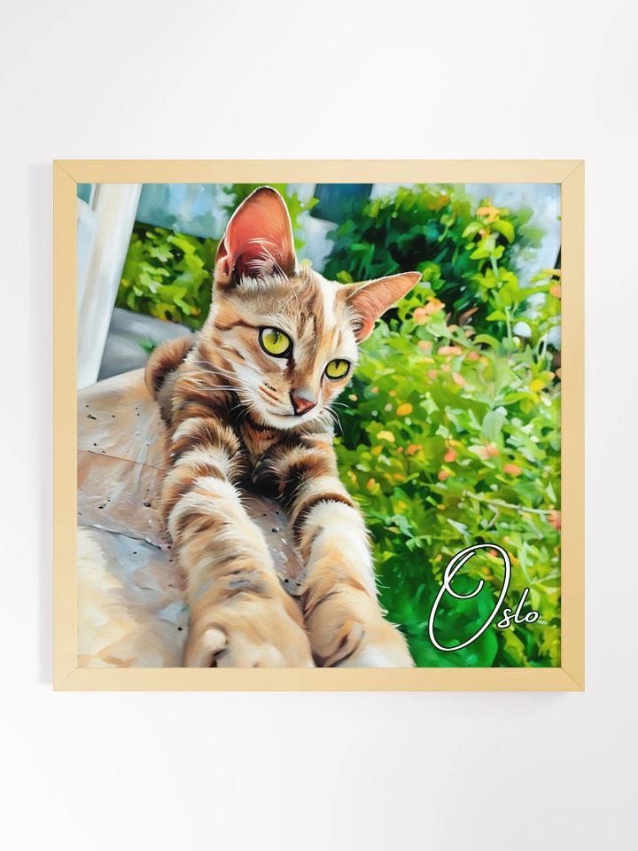 YOUR CAT! / FRAMED HIGH-QUALITY MATTE POSTER / PERSONALIZED NAME / DIGITAL ART / 18" X 18" product image (2)
