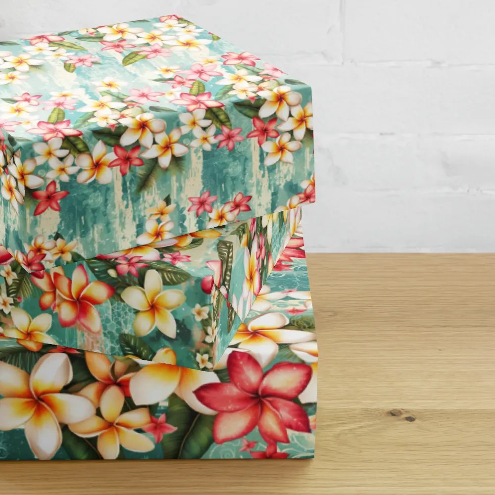 Tropical Christmas Floral Waves Wrapping Paper product image (6)