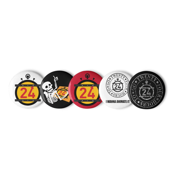 24 HOURS Button Pin Set product image (1)