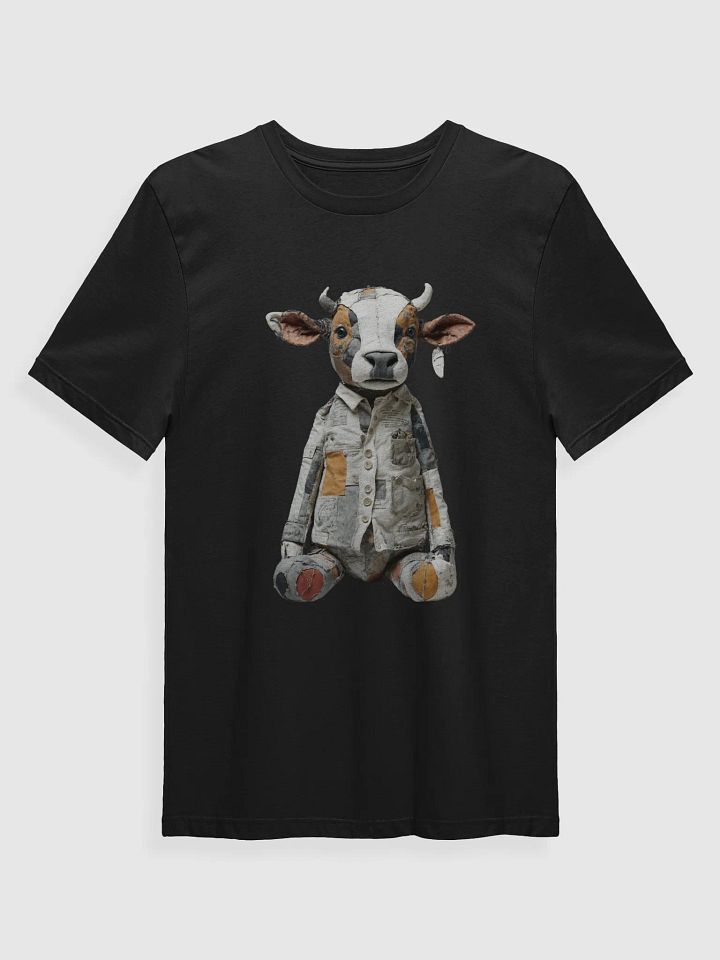 Whimsical Patchwork Cow Sculpture T-Shirt product image (1)