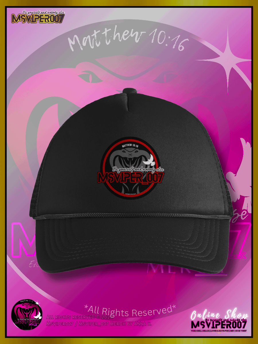 Trucker Hat - "MsViper_007™ Brand Classic [red/blk emblem] Support&Sport" Foam Trucker Hat by Anna H. product image (1)