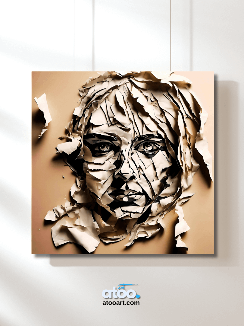 Paper Collection | Woman with Messy Hair | Canvas Art Painting product image (3)