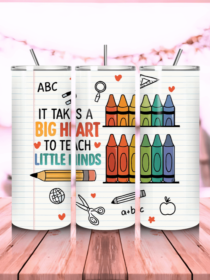 Rainbow Teacher Tumbler Wrap PNG – 20oz Skinny Sublimation Design with Colorful Arches, Hearts & Uplifting Quote – Bright & Cheerful Educator Theme – 300 DPI Instant Digital Download product image (1)