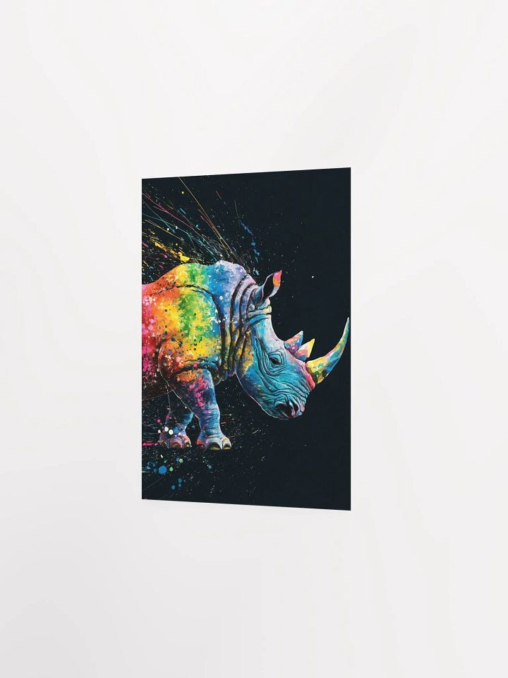 Savana Series - Colorful Rhino Art Print, Vibrant Space Rhino Wall Art, Modern Wildlife Decor, Unique Home Decoration, Large Poster product image (10)