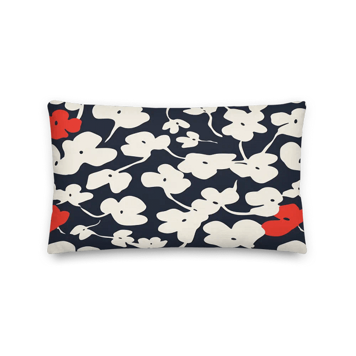 Abstract Cream/Red Poppies All-Over Print Pillow product image (1)