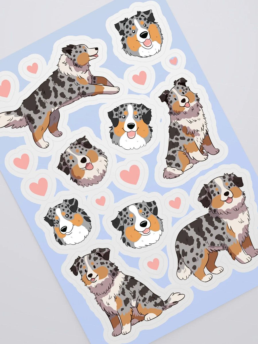 Australian Shepherd Love Sticker Sheet product image (2)