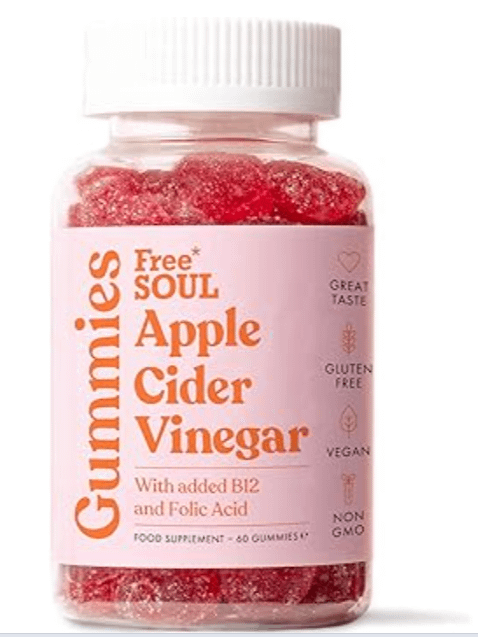 Apple Cider Vinegar Gummies with The Mother 1000mg | Enhanced with Vitamin B12 & Folic Acid | 60 Vegan ACV Capsules with Pomegranate & Beetroot Powder | Natural Ingredients by Free Soul product image (1)