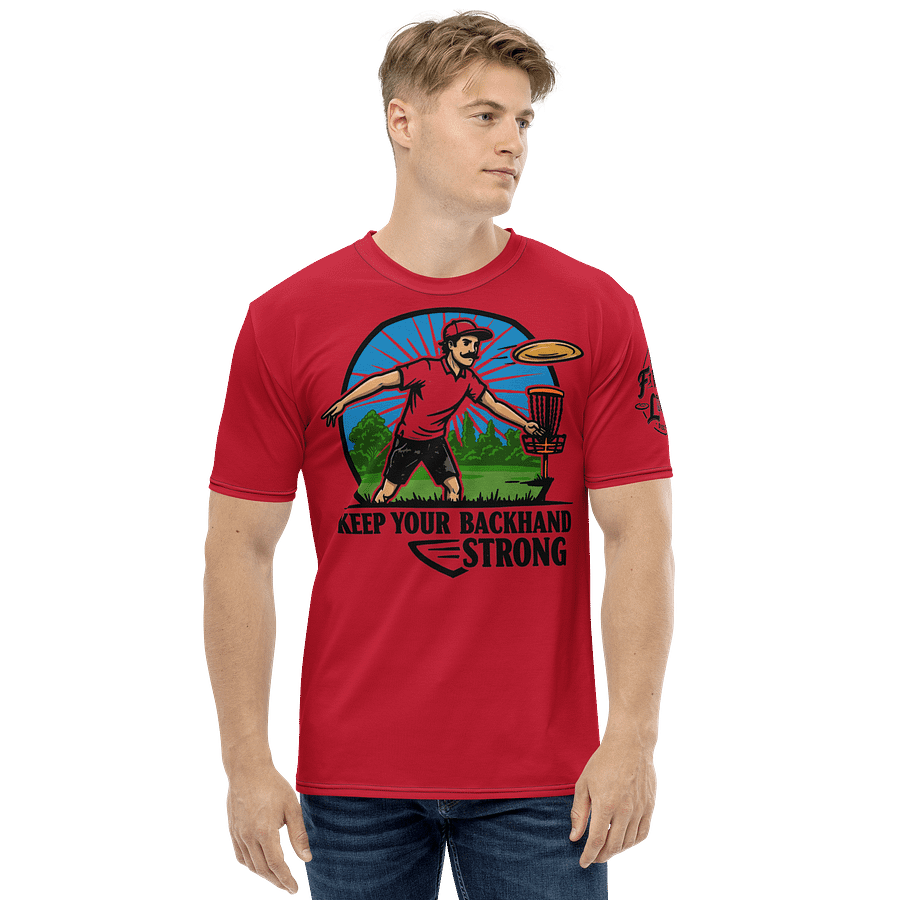 Fancy Lads Men's Blue T-Shirt "Keep Your Backhand Strong" product image (4)