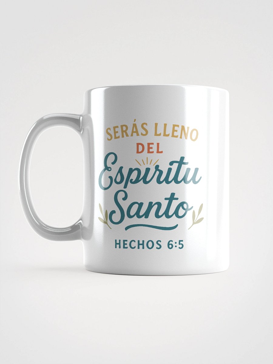 White Christian Mug – “Serás Lleno del Espíritu Santo” – Spanish Acts 6:5 product image (1)