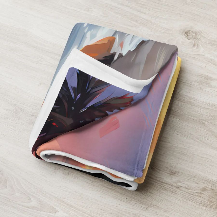 Beach Sunset Island Palm Trees Scenic Throw Blanket product image (9)