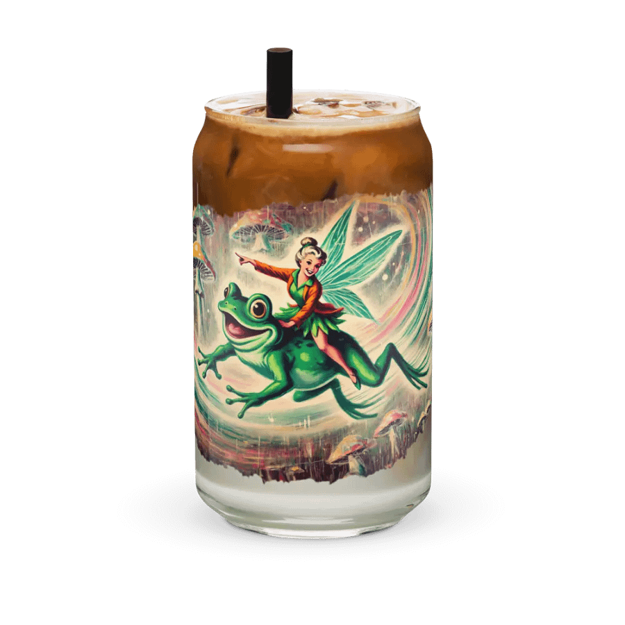 Whimsical Frog Fairy Glass with Optional Lid and Straw product image (36)
