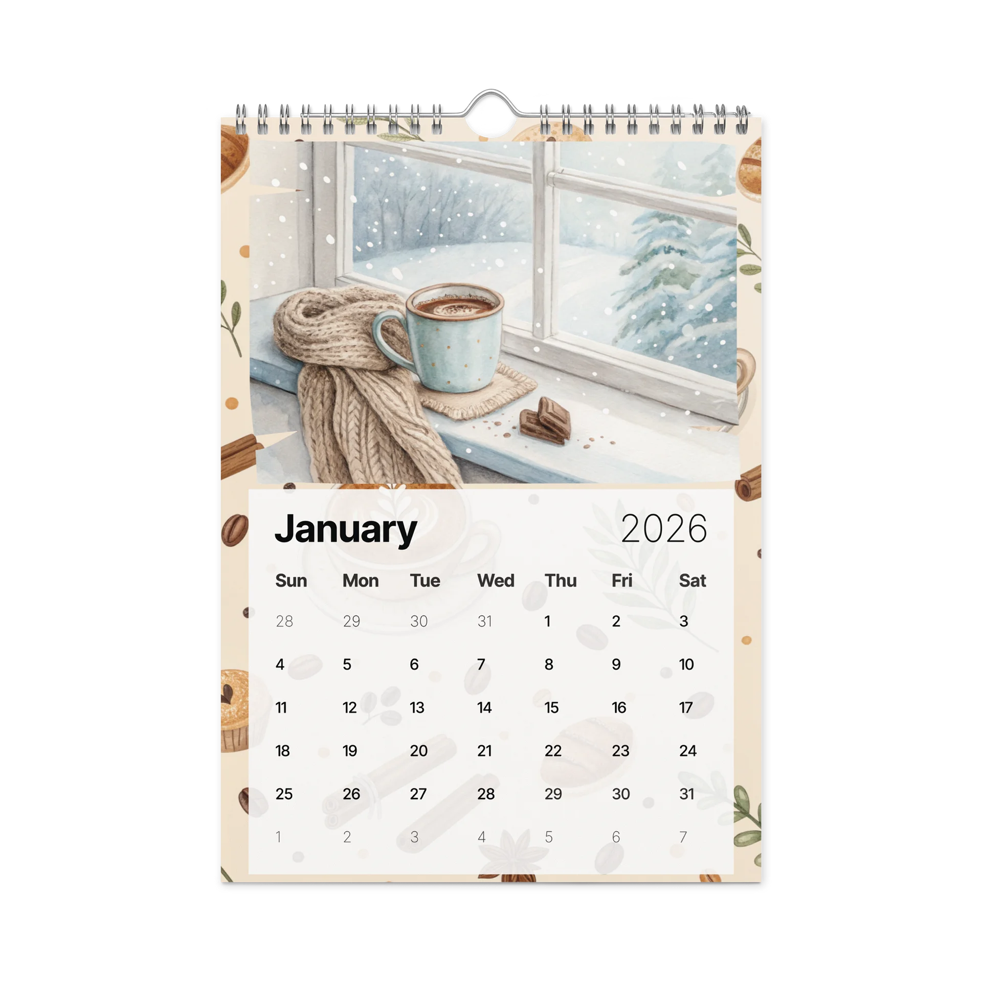 Coffee Moments Wall Calendar 2026 – A Year of Cozy Watercolor Brews product image (6)