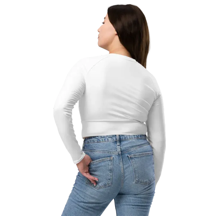 TDS Music Women's White Recycled Long Sleeve Crop Top product image (2)