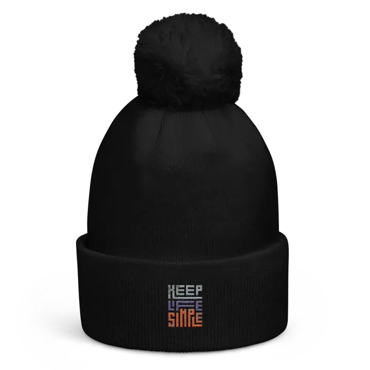 'Keep Life Simple' 3-D Puff Embroidered Beanie Hat product image (2)