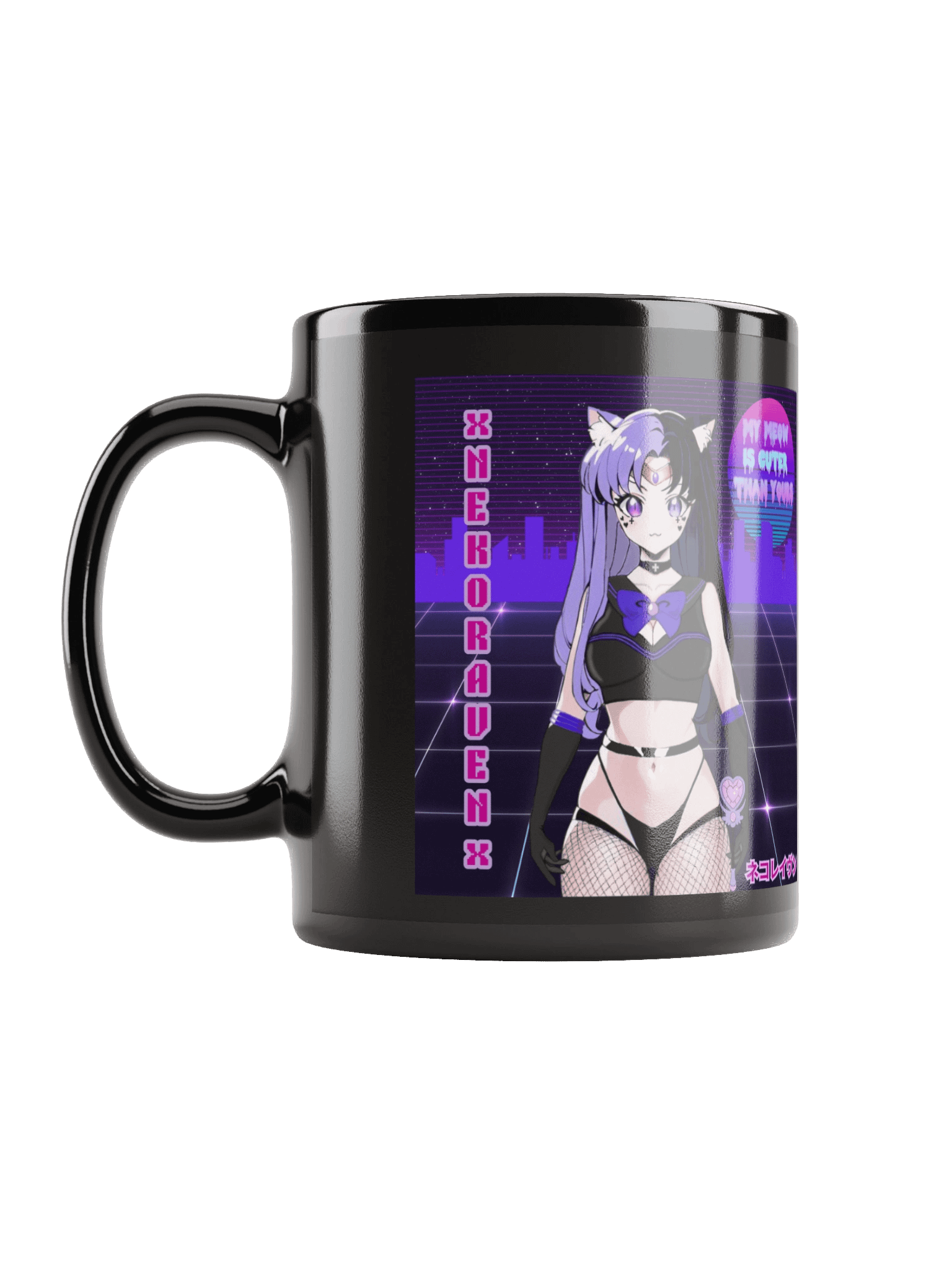 Sailor Nekowave Black Glassy Mug product image (6)