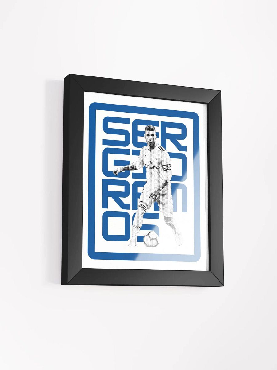 Sergio Ramos BW Real Madrid Name Art Framed Print product image (1)