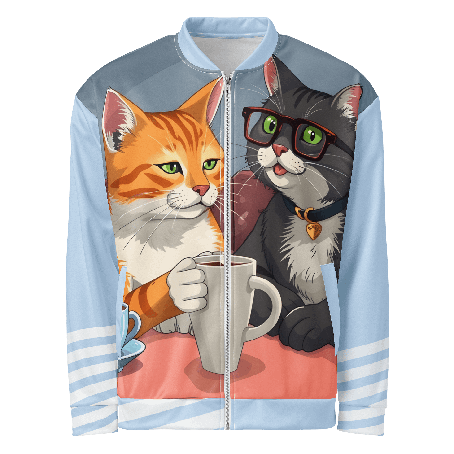 Bomber Jacket-Caffeinated Cat Companions product image (1)