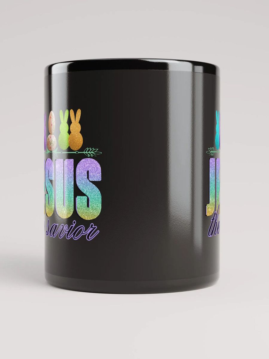 JESUS The Savior Black Glossy Ceramic Mug product image (5)