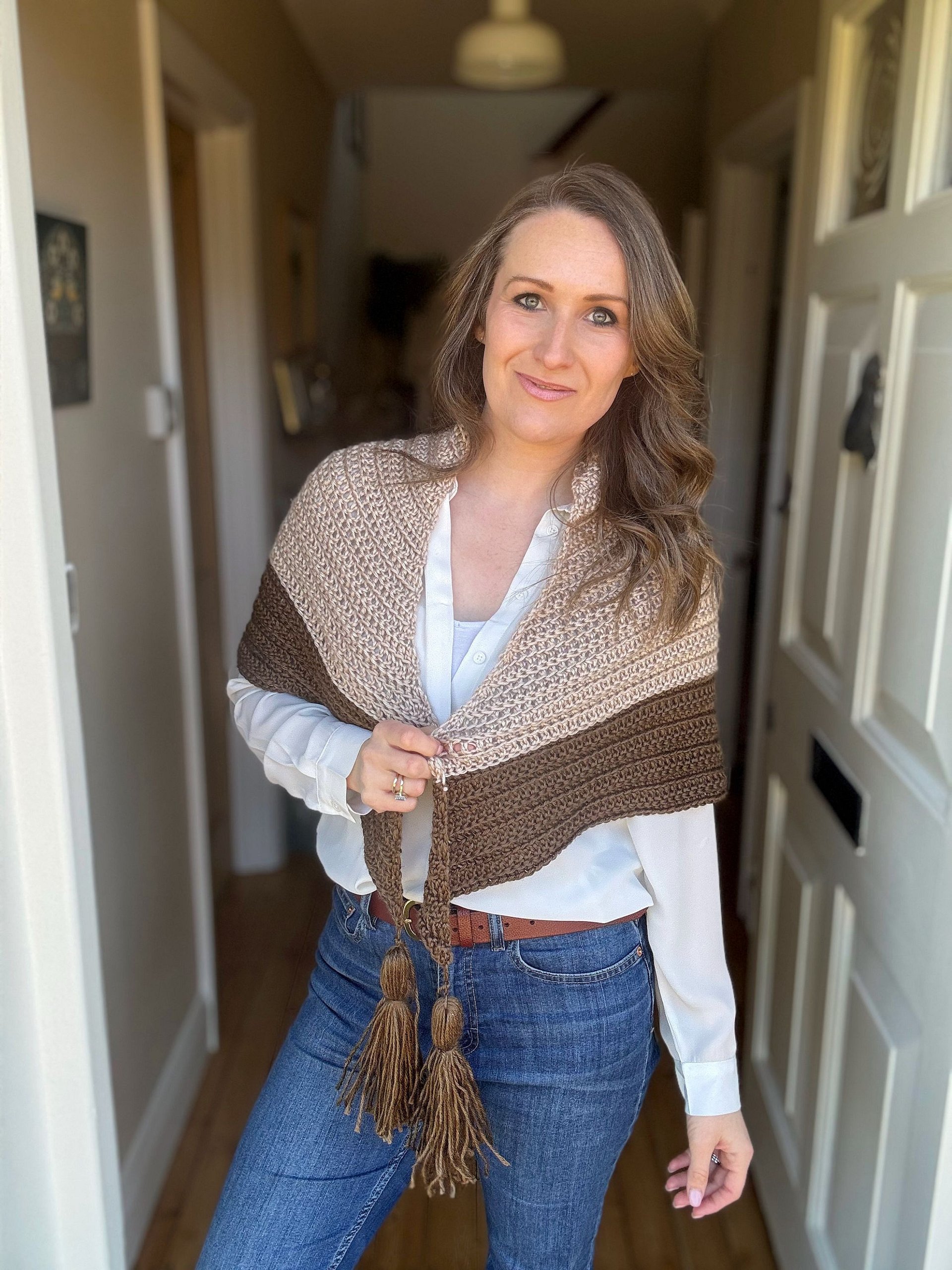 CROCHET PATTERN & VIDEO/ Willow Shawl / Easy Triangle Shawl Crochet Pattern product image (4)