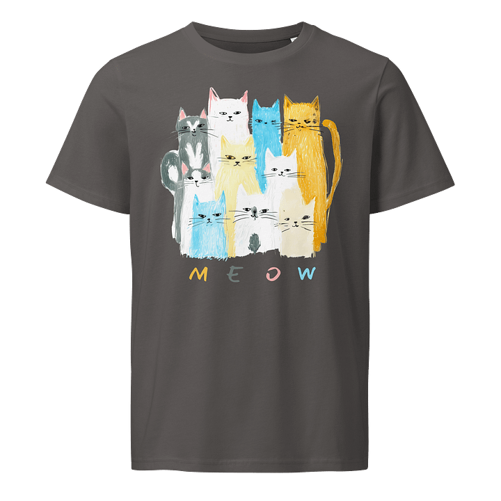 Meowtastic Feline Fiesta Unisex Organic T-Shirt product image (3)