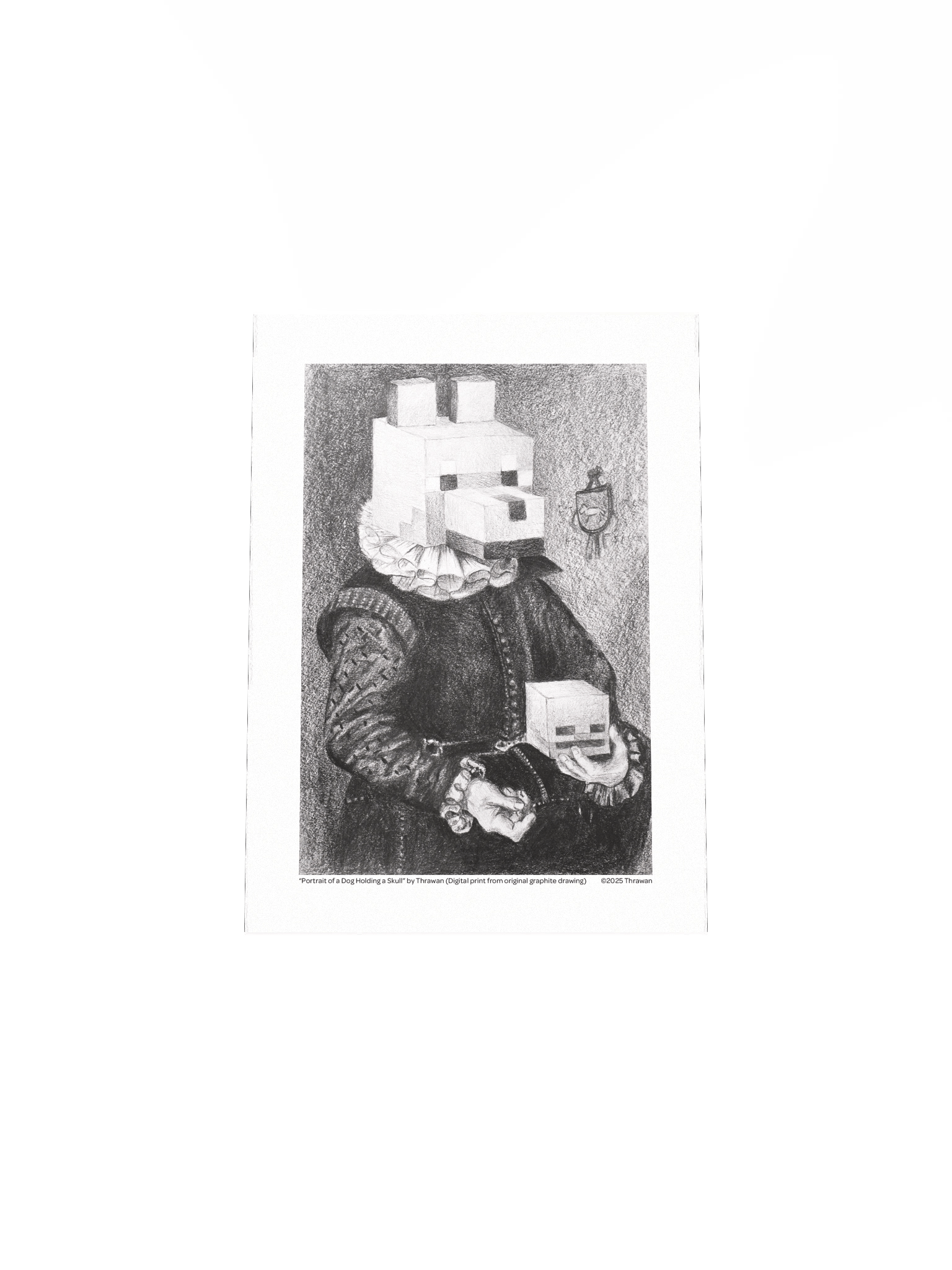 "Portrait of a Dog Holding a Skull" Digital Print product image (4)