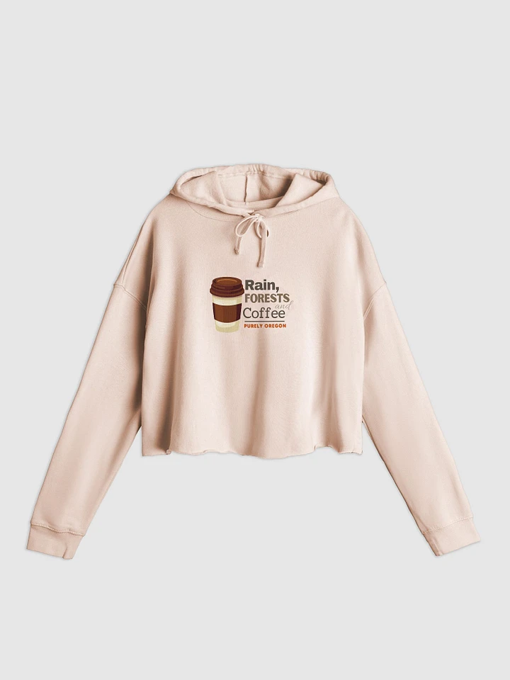 Rain, Forests and Oregon Coffee: Travel Coffee Cup Graphic Lightweight Crop Hoodie product image (1)