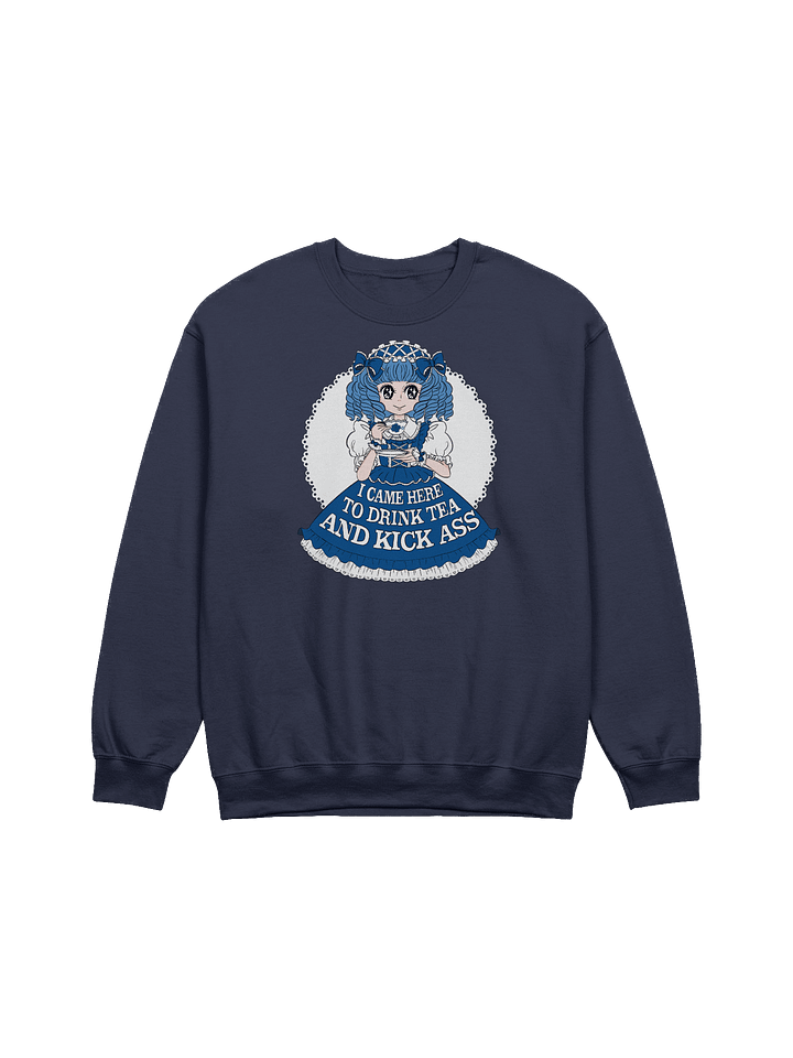 I Came Here to Drink Tea & Kick Ass (Oldschool, Royal) sweatshirt product image (1)