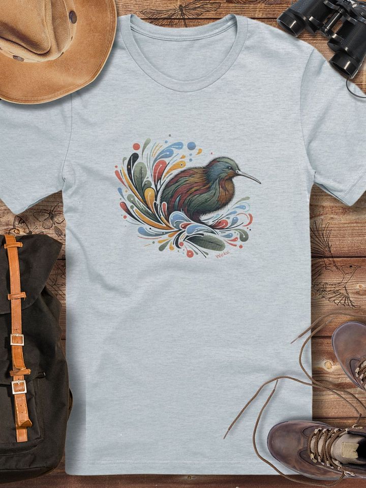 Weka Bird T-Shirt, New Zealand Native Bird Tee, Abstract Wildlife Graphic, Artistic Nature-Inspired Designed T-shirt product image (1)