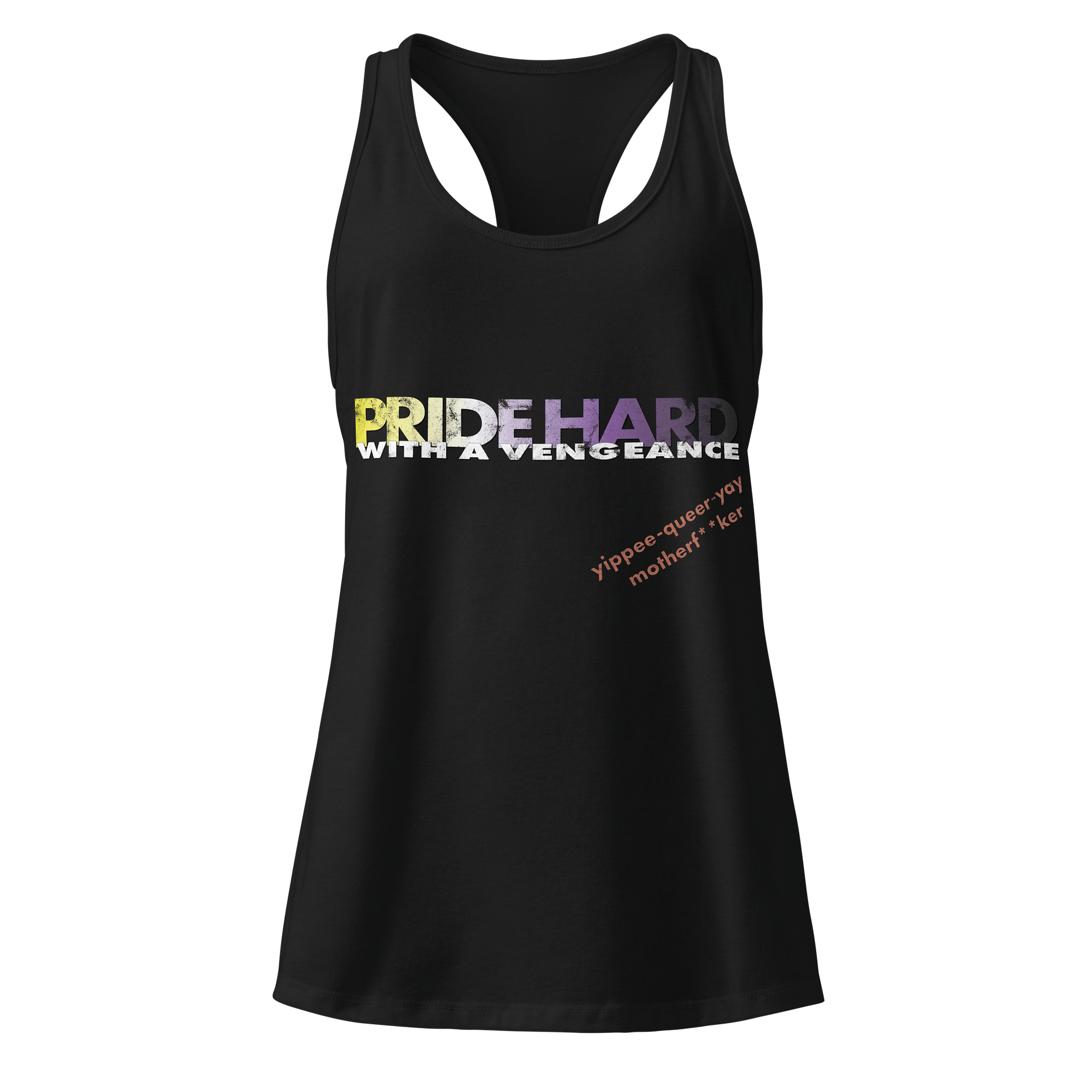 Non-binary "Pride Hard" Racerback Tank product image (1)