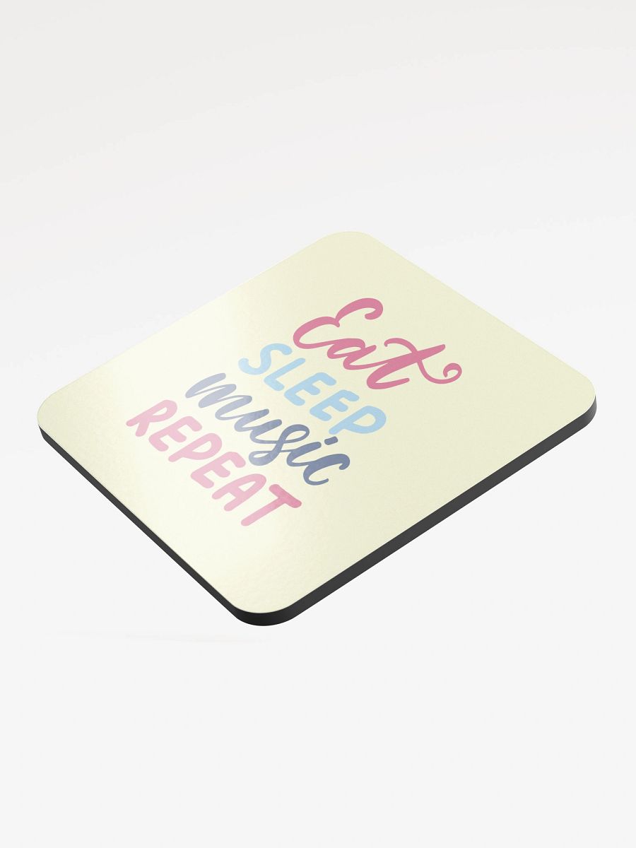 Eat Sleep Music Repeat Yellow Cork Coaster product image (3)