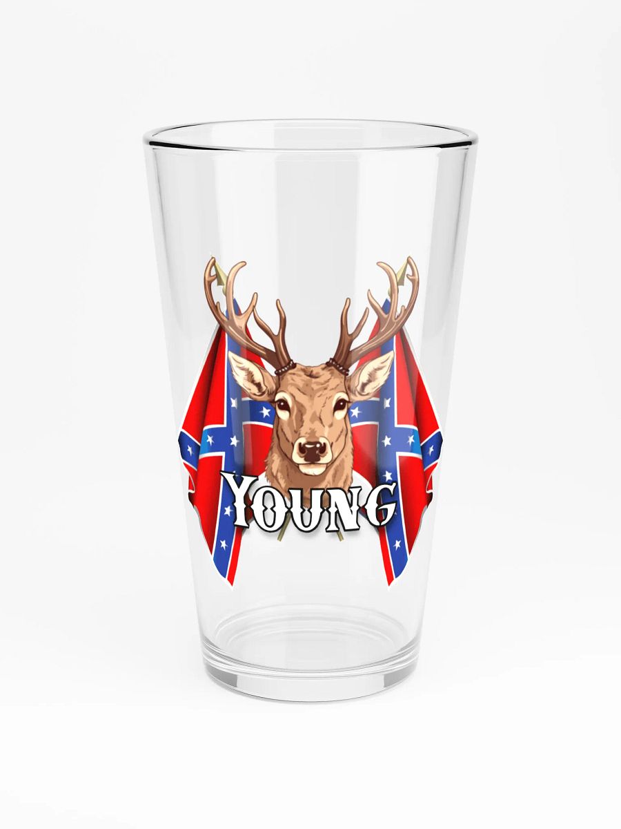 "Young" Last Name Rebel Redneck Deer - Shaker Pint Glass product image (3)